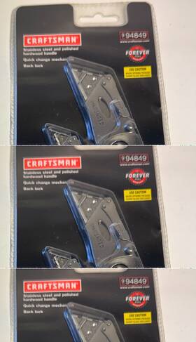 994849 Craftsman Double Lockback Blade Utility Knife Set Wood Handles New