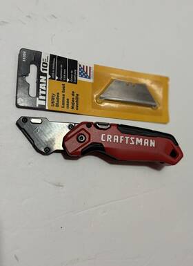 Cmht10353 Craftsman Folding Utility Knife With 3-blade Storage New