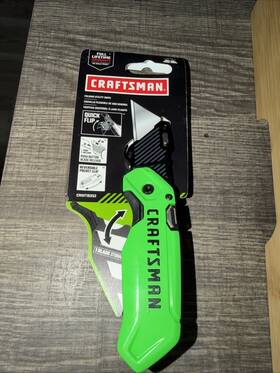 Cmht10532 Craftsman Sears Nos Hi Viz Neon Green Folding Utility Knife Box Cutter
