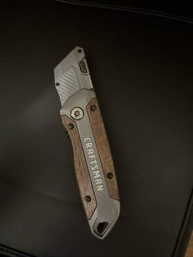 Cmht10584 Craftsman Liner Lock Foldable Utility Knife Metal Handle With Wood Inlay Blade