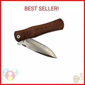 00801w  Customgiftsnow Dad - I Love You To The Moon And Back Stainless Steel Folding Pocket Knife With
