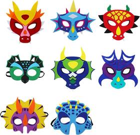 D.q.z 602016525425 Felt Dragon-masks For Kids Boys Girls Masquerade Party Dinosaur Christmas