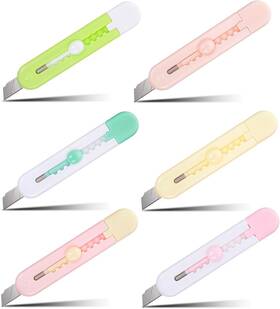 Dimeho 313052457402 Utility Knife Box Cutters 6 Pcs Retractable Blade Letter Opener Cutter Cart