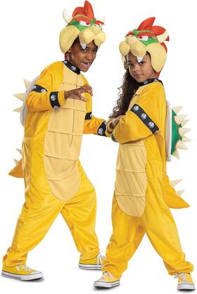 146399 Disguise Bowser Costume Hooded Jumpsuit Official Super Mario Character 7-8