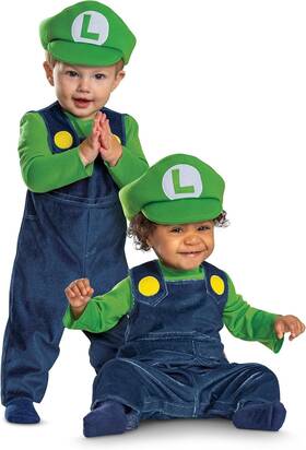 167439 Disguise Super Mario Bros Luigi Infant Costume Soft Velour Baby Outfit With 167439 Disguise Super Mario Bros Luigi Infant Costume Soft Velour Baby Outfit With