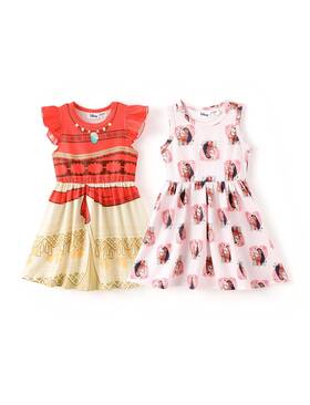 Disney 840469821651 Princess Moana Toddler Girl Dresses 2 Pack Casual 3-4t Moana-orange