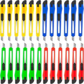 Diyself 046432092602 24-pack Retractable 9mm Box Cutters Utility Knife Set For Home And Office