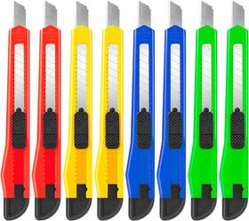 Diyself 445008887872 8 Pack Utility Knife Box Cutters 9mm Wide Blade Cutter 4 Colors Ret Diyself 445008887872 8 Pack Utility Knife Box Cutters 9mm Wide Blade Cutter 4 Colors Ret