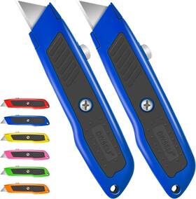Diyself 744759338945 2 Pack Box Cutter Heavy Duty Utility Knife For Construction Carpet Ca Diyself 744759338945 2 Pack Box Cutter Heavy Duty Utility Knife For Construction Carpet Ca