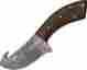 Dm1063 Damascus Guthook W Filework Full Tang Fixed Blade Knife 7 801608010633
