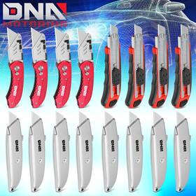 0086 Dna Motoring Dna-tools00085 0087x4 Folding With 10 Spare Blades / Snap-off Blade Retractable Utility Knife Set 16pc