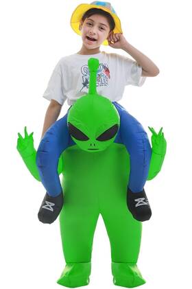 Ca-zxy9049-2-y Double Couple Inflatable Alien Costume Halloween Blow Up Large Green