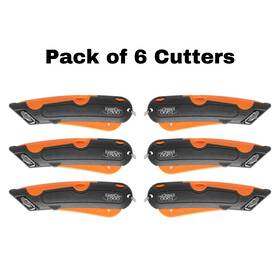 Easy Cut 850053177460 Safety Box Cutter Knife Easycut 1000 Orange Pack Of 6 Cutters