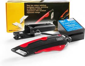 Easyboxcutter 850053177170 Cutter 2000 Red Food Grade With 81 Utility Blades Robust And Safe Design For Cul