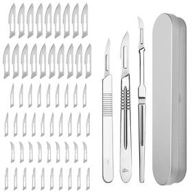 Eeekitonline 690770230044 64pcs Carved Craft Knife With 60 Sharp Blades And 3 Handles Kit For Diy Arts Cutting