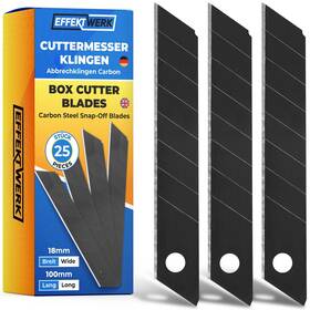 Effektwerk 260716410401 E Werk - Box Cutter Blade Set Black 25 Pack 18mm Utility Knife Replaceme