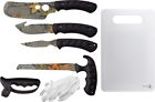 Er-925 Elk Ridge Black Rubber Handle Knife Set 805319405702
