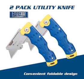 81750 Estwing 2-pack Utility Knife Set With Belt Clip And One Blade Each. Blue. New 81750 Estwing 2-pack Utility Knife Set With Belt Clip And One Blade Each. Blue. New