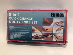 Eumax 617822020132 8 In 1 Quick Change Utility Tool Black Plastic Storage Case Included