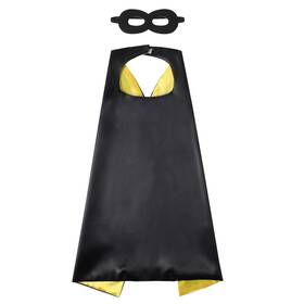 Hu-xi-2 Evlatte Kids Superhero Cape And Mask Festival Fancy 3-12 Years Black-yellow