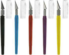 Excel 5pc Tapered Hobby Knife Handles 5 Colors 11 Blade Safety Cap K40 Usa Made 098171160418