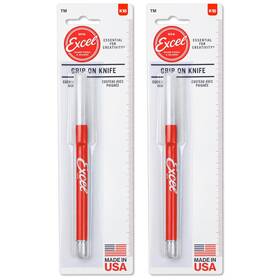 Excel Blades 098171920180 Soft Grip Craft Knife Set Fine Point Angled For Precision C