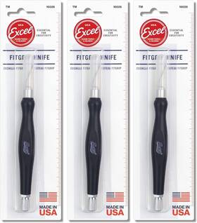 Excel Blades 098171920265 Fit Grip Craft Knife 3-pack With #11 Ultra-sharp Carbon Steel Angled Blade Excel Blades 098171920265 Fit Grip Craft Knife 3-pack With #11 Ultra-sharp Carbon Steel Angled Blade