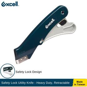 Excell Hpb-hd9bk Safety Lock Utility Knife - Heavy Duty Retractable For Warehouse Use