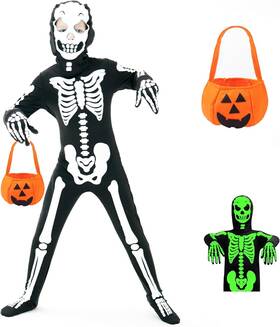Wskl101 Faybox Skeleton Costume Glow In The Dark For Kids Toddler Small 5-7 Yr Wskl101 Faybox Skeleton Costume Glow In The Dark For Kids Toddler Small 5-7 Yr
