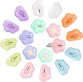 5614 Fengek 18 Pcs Mini Retractable Utility Knife Cloud Flower Pocket Box Cutters Plastic 5614 Fengek 18 Pcs Mini Retractable Utility Knife Cloud Flower Pocket Box Cutters Plastic