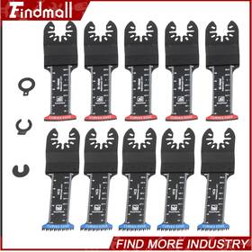 1095250 Findmall 10 Pcs Extended Japanese Tooth Oscillating Saw Blade 5 Red Blue