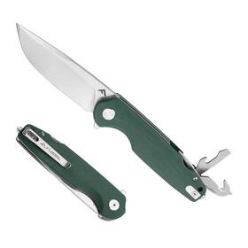 Flissa 014134 Multitool Pocket Knife 3.3 Inch D2 Blade Liner Lock Glass Breaker Rope Cutter