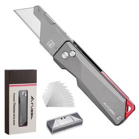 Flissa 015009 Titanium Folding Utility Knife Quick Change Blade Razor Cnc Unibody