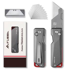 Flissa 820909612094 Advanced Titanium Utility Knife Cnc Unibody Lightweight All Metal Folding B