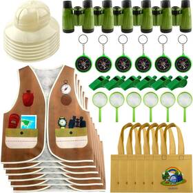 Flotory-c004 Flotory 42 Pcs Kids Explorer Costume Set Include 6 Adventure Hats Vest Tote Bag Flotory-c004 Flotory 42 Pcs Kids Explorer Costume Set Include 6 Adventure Hats Vest Tote Bag