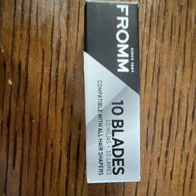 525106 Fromm 10 Hair Shaper Blades Model 106 Teflon Coated Japanese Steel Black Silver
