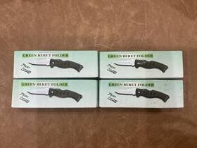 15-071b Frost Lot/4 Green Beret Folder Cutlery Serrated 4 Inch Closed Folding Pocket Knives