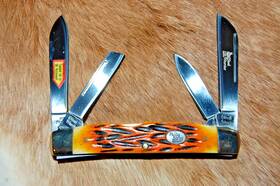Sw-118 Frost Steel Warrior Orange Bone Handle Congress Pocket Knife - New