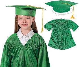 14241658 Fun Express Kidsft Green Elementary School Graduation Mortarboard Hat And Gown