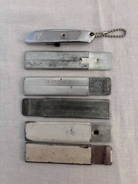 Garvey Asi#75650 Vintage Industrial Razor Cutter Lot 6pc - St. Louis Asi Jiffi Edc