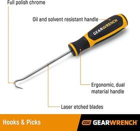 Gearwrench 099575084058 Seal Pick And Mini Hook Set Precision Tools For Removal Gaskets O-r