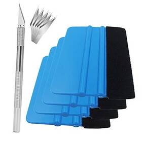 Gebildet Us019a 4pcs Felt Edge Squeegee 4 Inch For Car Vinyl Film Wrapping Blue-e019