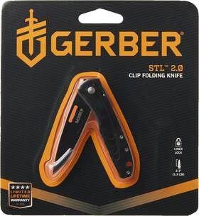 22-41122 Gerber Folding Pocket Knife Gear Stl 2.0 Black