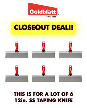 G05640 Goldblatt Lot Of 6-10 Inch Stainless Steel Taping Knives