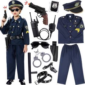 Golray032 Golray 751433216598 Police Officer Costume For Kids Boys Girls - 12pcs Small 5-7 Year Golray032 Golray 751433216598 Police Officer Costume For Kids Boys Girls - 12pcs Small 5-7 Year