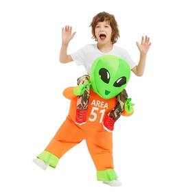 Dj-fz-80468-55 Goosh Halloween Costumes For Kids Alien Inflatable Costume 55inch Green