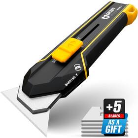 Graff 814282013988 Scraper Utility Knife 4-in-1 Heavy Duty Retractable Box Cutter Folding Kni Graff 814282013988 Scraper Utility Knife 4-in-1 Heavy Duty Retractable Box Cutter Folding Kni