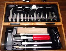 Hc27s Great Neck 27 Piece Craft Tool Set Hobby Knife Plastic Box Vintage No