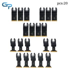 Gre210605 Greatparts 20 Pack Titanium Oscillating Saw Blades 3 Types Wood And Metal Cutting