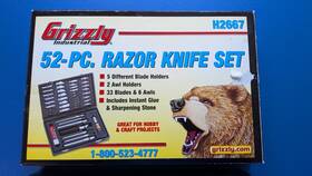H2667 Grizzly Industrial New 52 Piece Razor Knife Set Includes Case